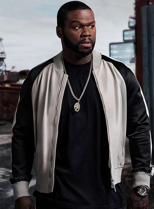 Harpoon Kanan Inspired Black & White Bomber Jacket - Power Tv Series Style