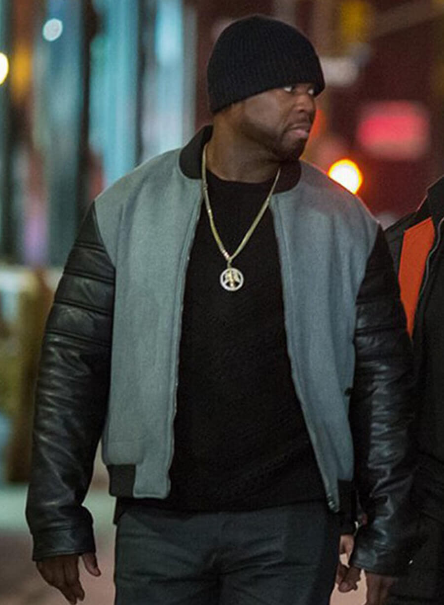 Harpoon Kanan Inspired Grey & Black Bomber Jacket - Power Tv Series Style