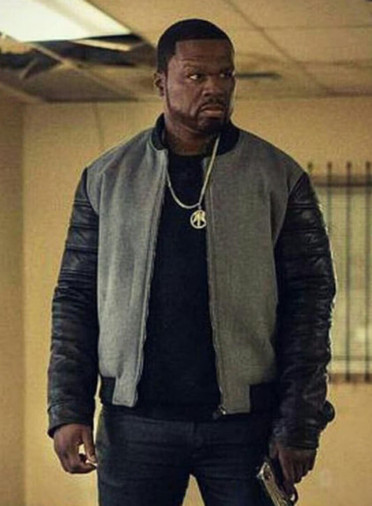Harpoon Kanan Inspired Grey & Black Bomber Jacket - Power Tv Series Style