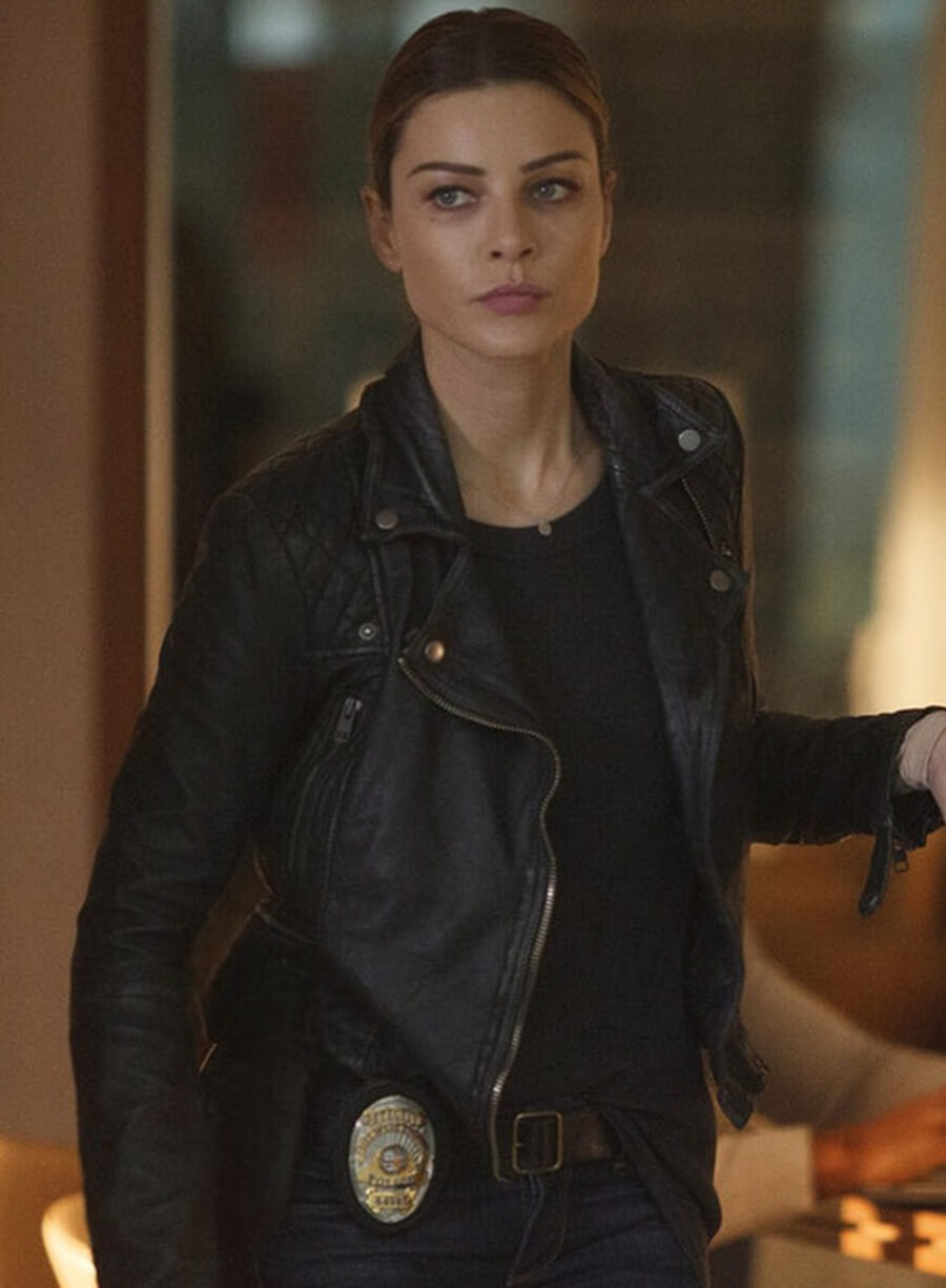 Harpoon Chloe Decker Inspired Black Biker Jacket - Lucifer S01 Style