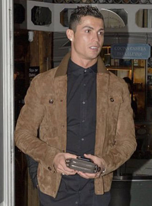 Harpoon Cristiano Ronaldo Suede Inspired Brown Leather Jacket