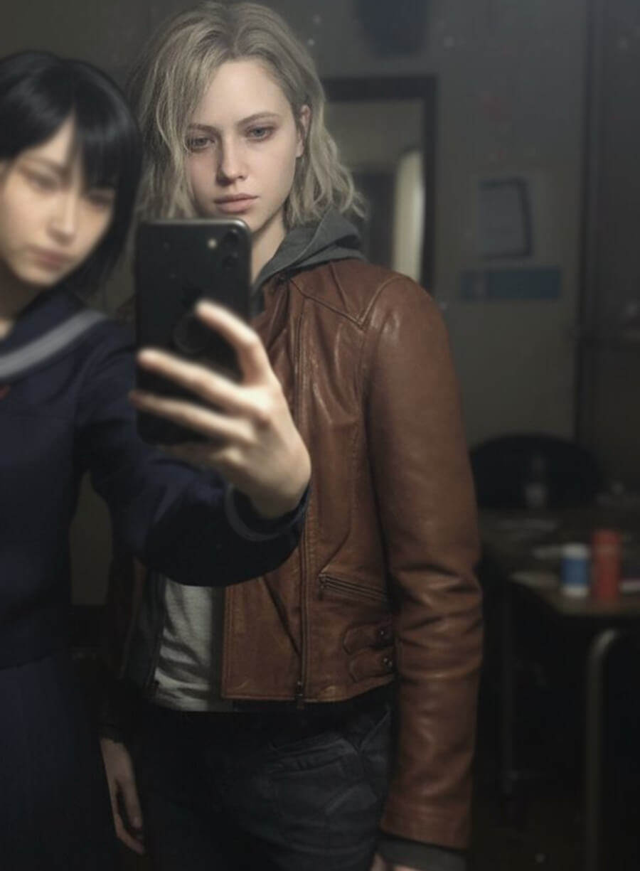 Harpoon Grace Ashcroft Inspired Brown Leather Jacket - Resident Evil Requiem Style