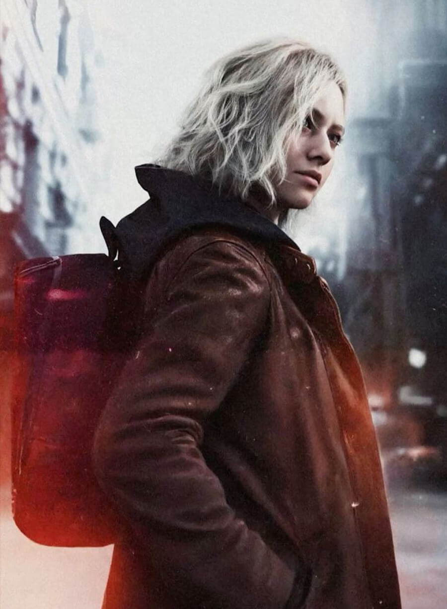 Harpoon Grace Ashcroft Inspired Brown Leather Jacket - Resident Evil Requiem Style