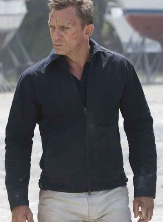 Harpoon James Bond Inspired Black Real Leather Leather Jacket - SkyFall Style