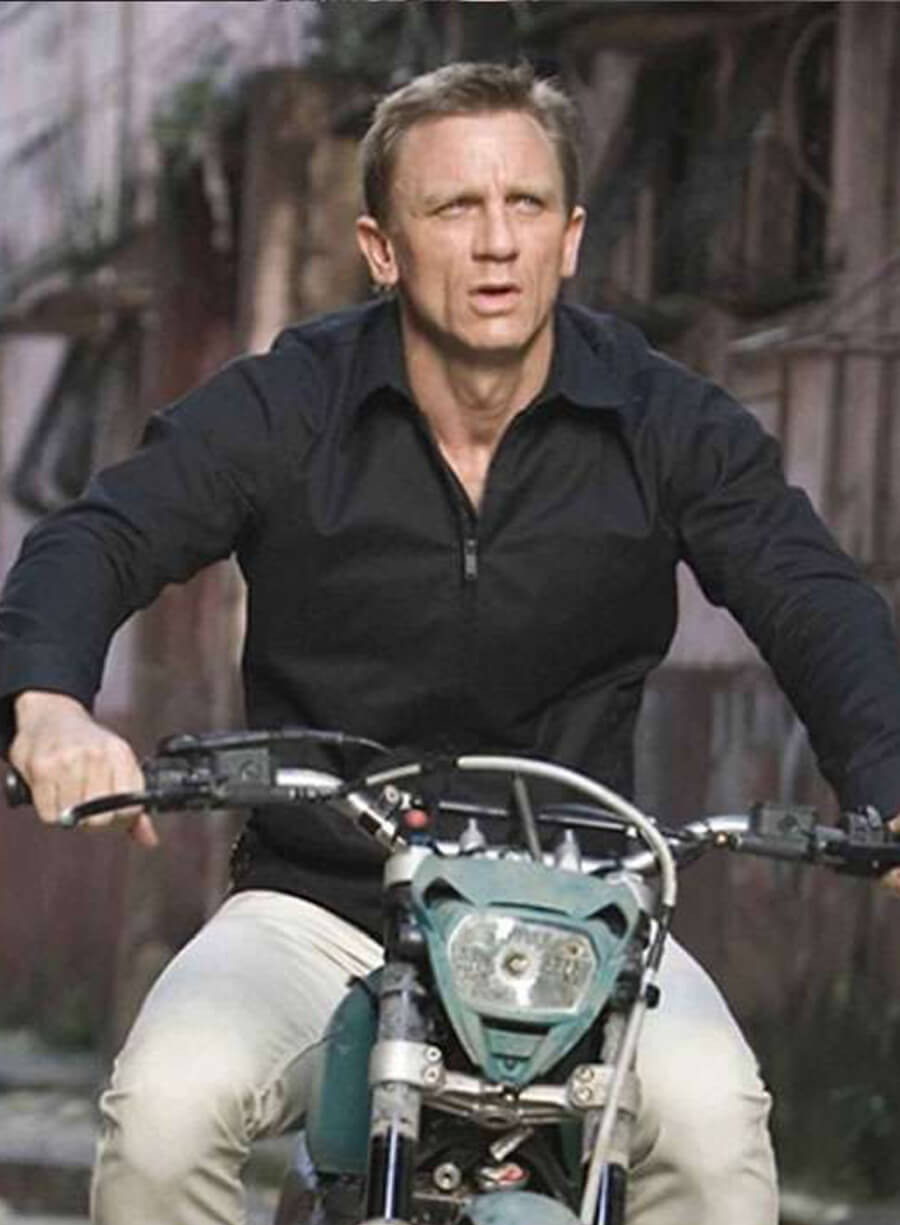 Harpoon James Bond Inspired Black Real Leather Leather Jacket - SkyFall Style