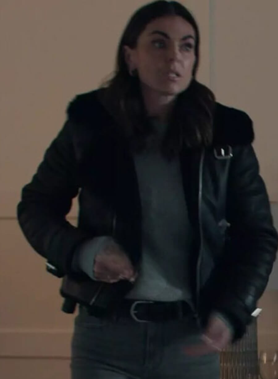 Harpoon Karla Dixon Inspired Black Leather Jacket - Reacher S02 Style