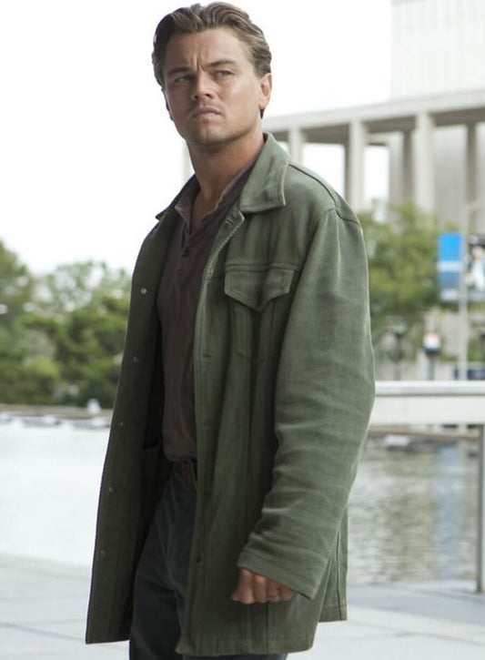 Harpoon Leonardo DiCaprio Inspired Green Cotton Jacket - Inception Style