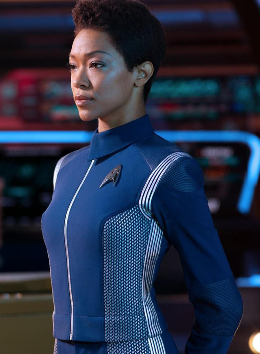 Harpoon Michael Burnham Inspired Blue Leather Jacket - Star Trek Discovery Style