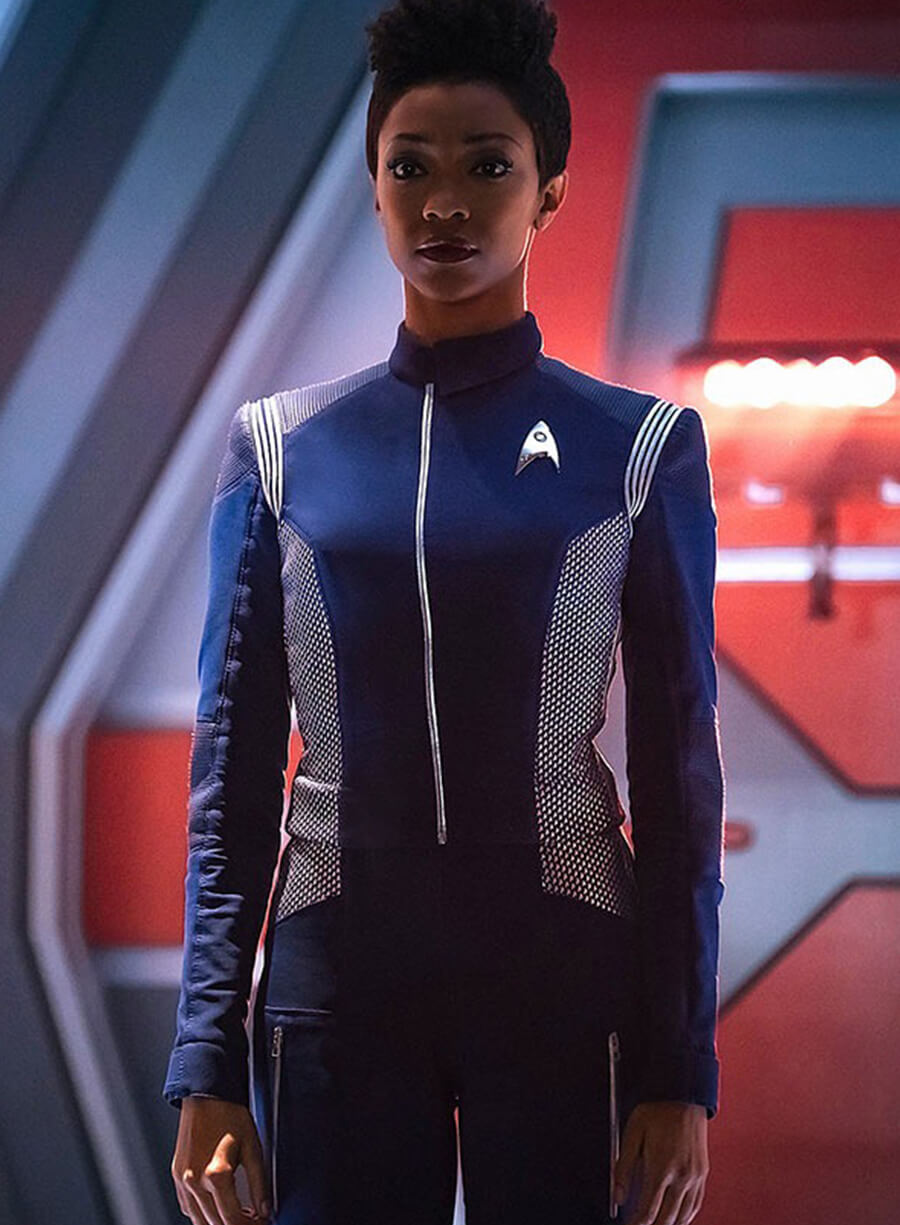 Harpoon Michael Burnham Inspired Blue Leather Jacket - Star Trek Discovery Style