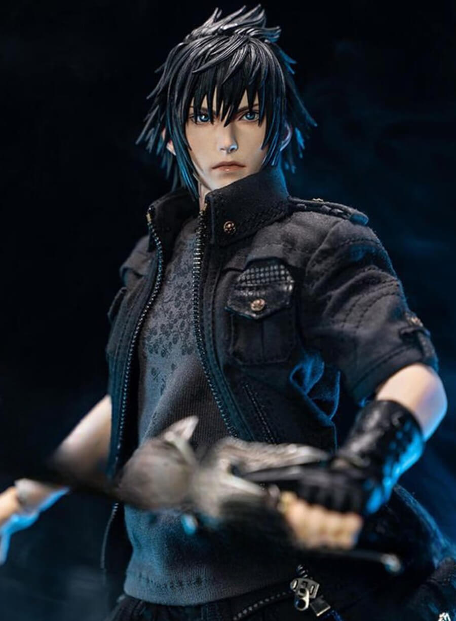 Harpoon Noctis Lucis Caelum Inspired Black Leather Jacket - Final Fantasy XV Style