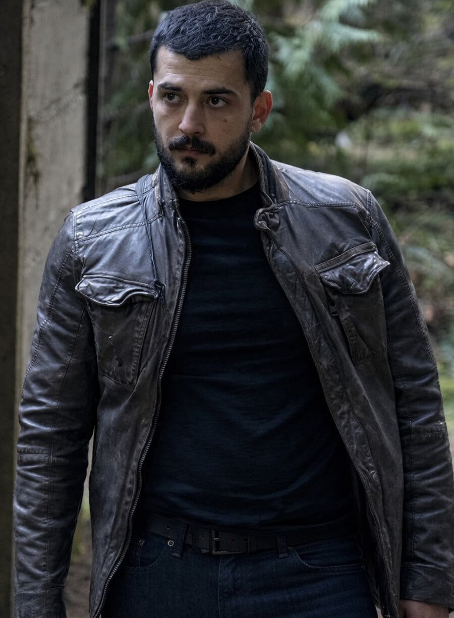 Harpoon Dale Inspired Black Leather Jacket - The Night Agent S01 Style