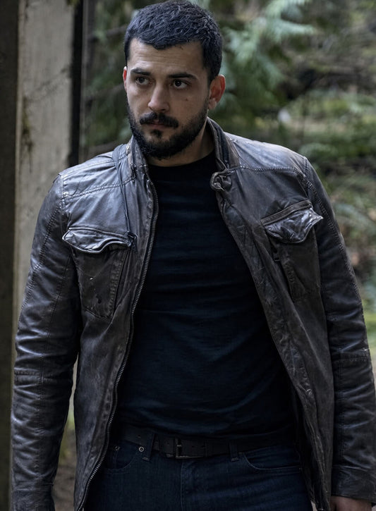 Harpoon Dale Inspired Black Leather Jacket - The Night Agent S01 Style