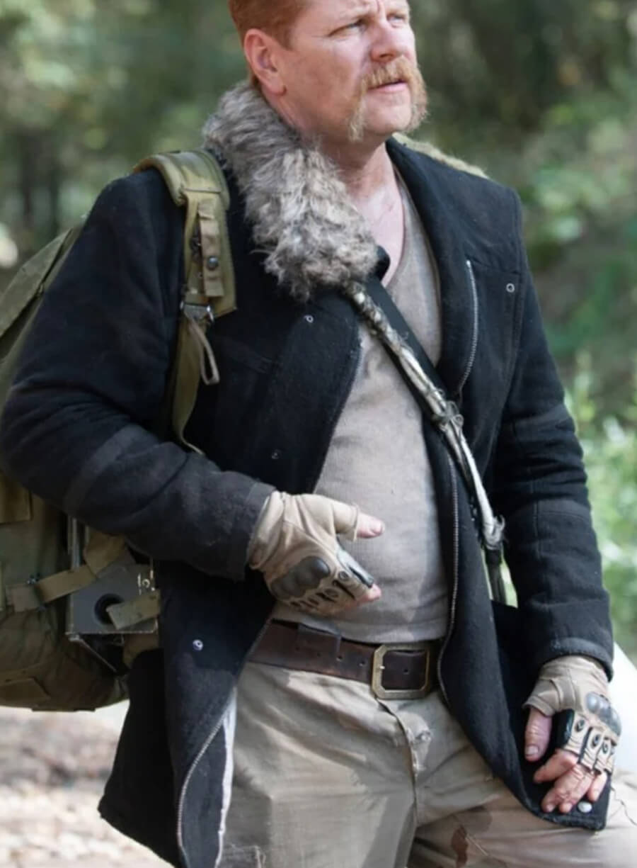 Harpoon Abraham Ford Inspired Black Wool Jacket - The Walking Dead Series Style