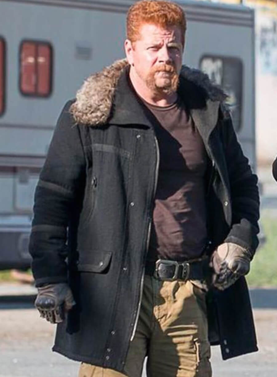 Harpoon Abraham Ford Inspired Black Wool Jacket - The Walking Dead Series Style