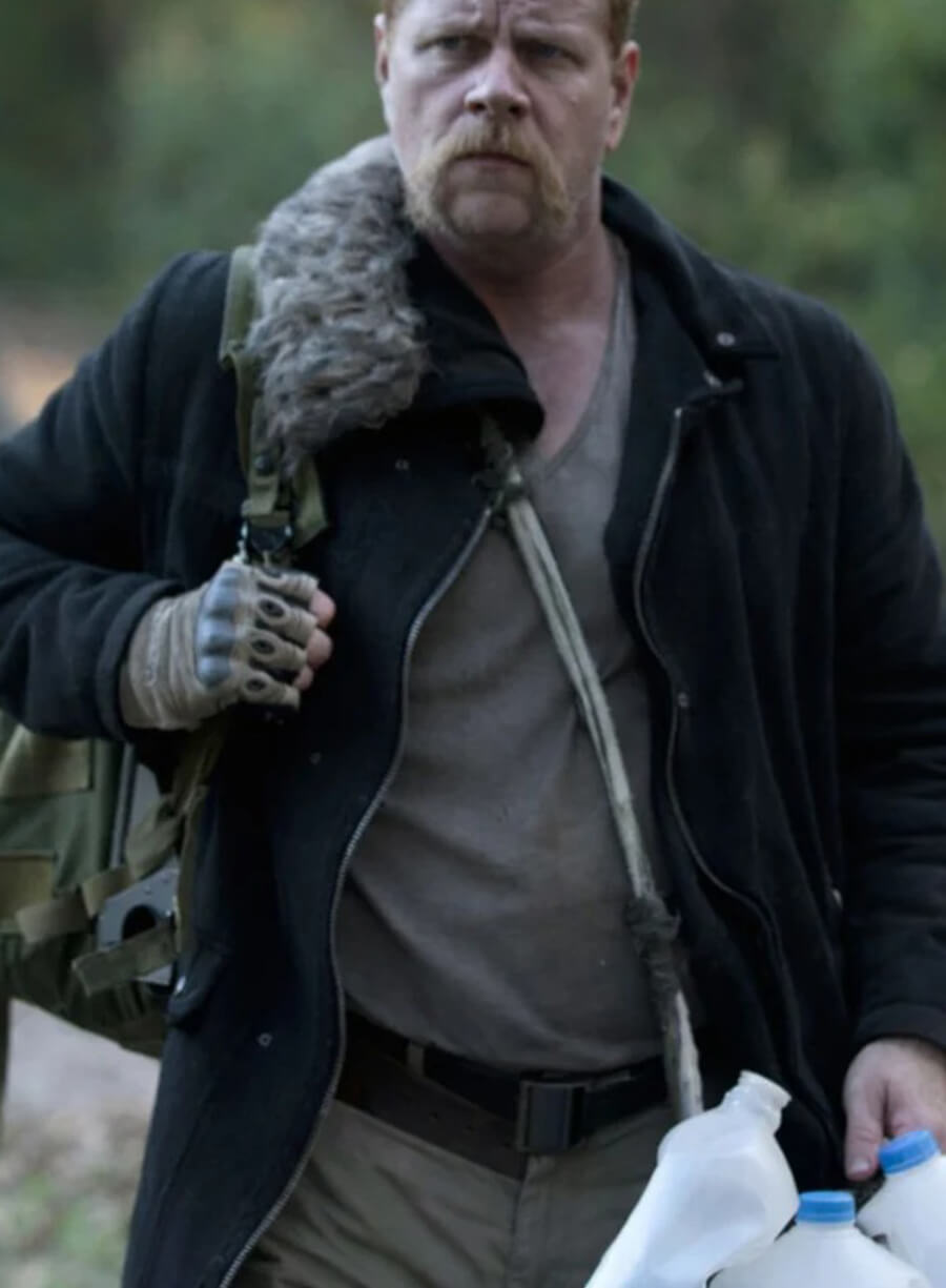 Harpoon Abraham Ford Inspired Black Wool Jacket - The Walking Dead Series Style