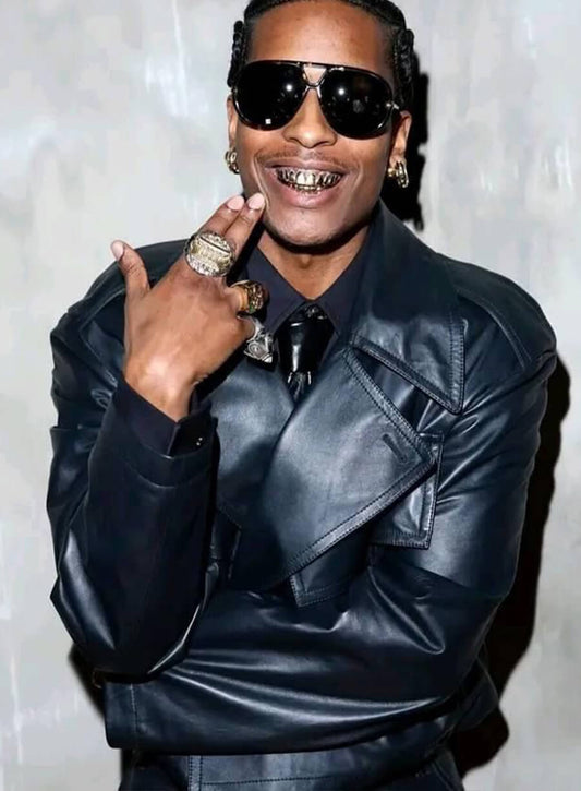 Harpoon A$AP Rocky Inspired Black Real Leather Leather Jacket