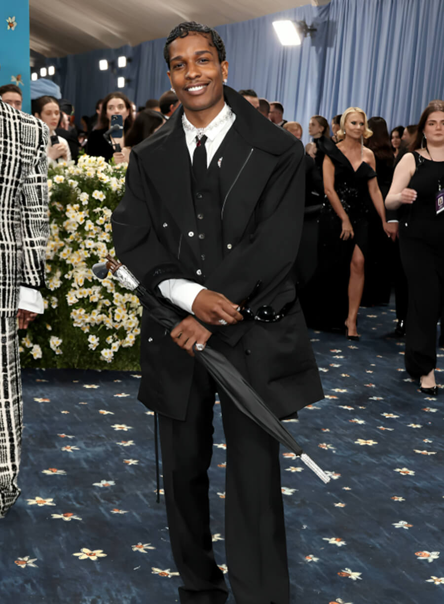 Harpoon A$AP Rocky Inspired Black Cotton Fabric Cotton Jacket - Met Gala 2025 Style