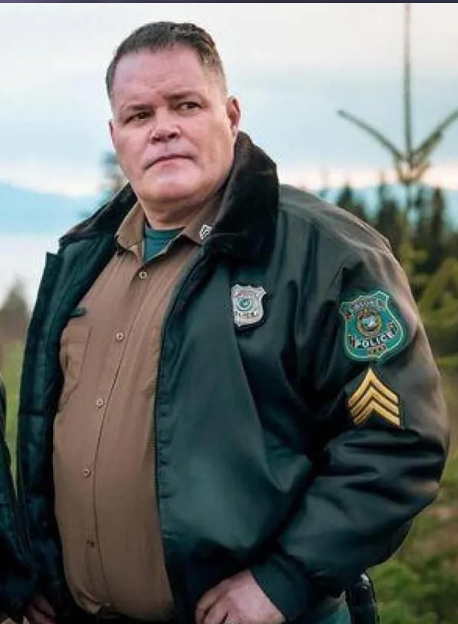 Harpoon Sergeant Sid Sokolowski Inspired Black Leather Jacket - Murder in a Small Town Style