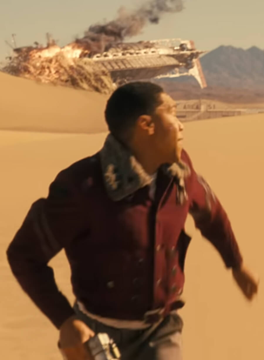 Harpoon Maximus Inspired Red Leather Jacket - Fallout S02 Style