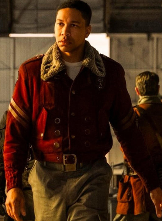 Harpoon Maximus Inspired Red Leather Jacket - Fallout S02 Style