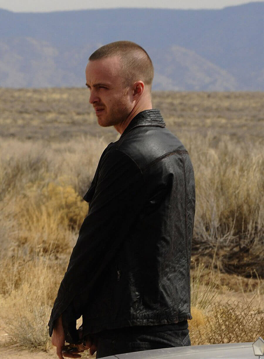 Harpoon Jesse Pinkman Inspired Black Fabric Leather Jacket - Breaking Bad Style