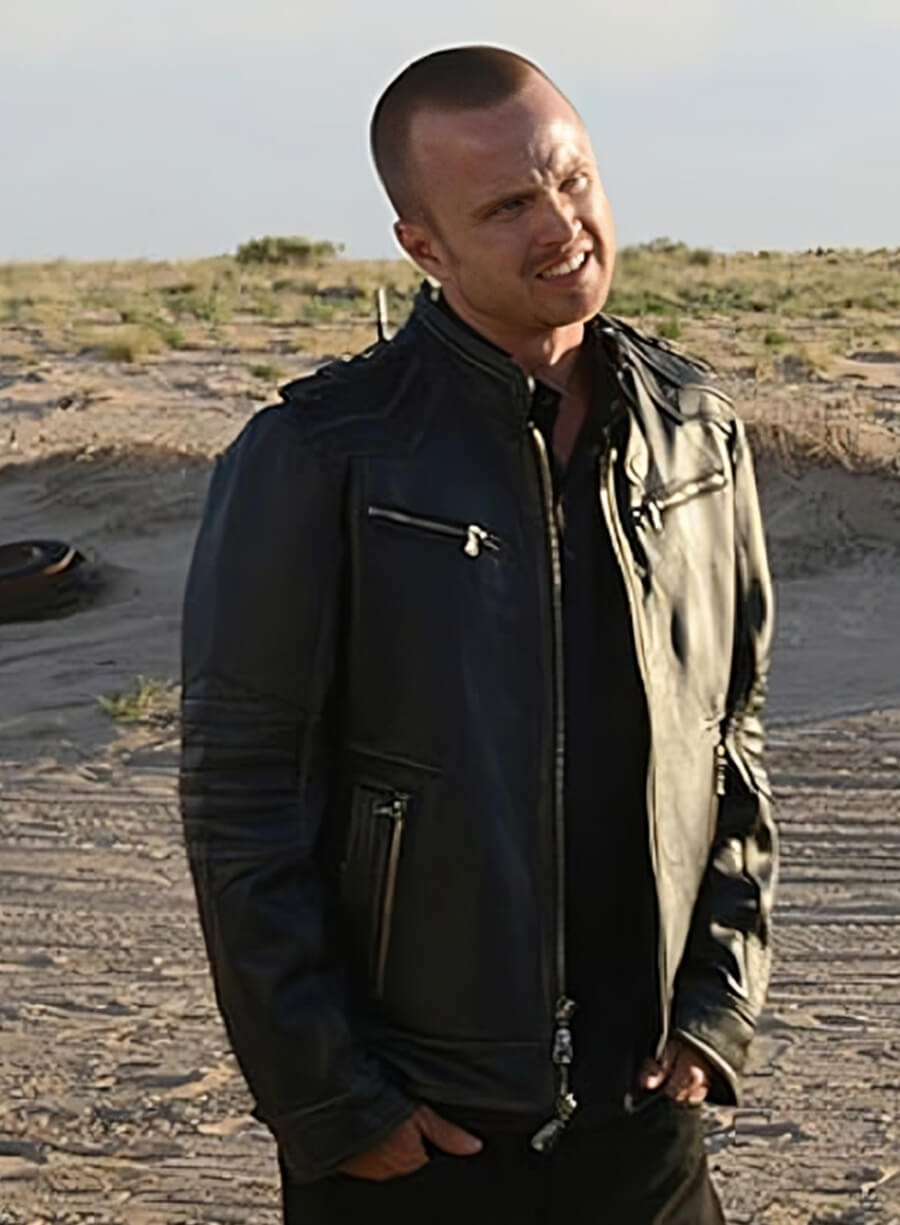 Harpoon Jesse Pinkman Inspired Black Real Leather Leather Jacket - Breaking Bad Style