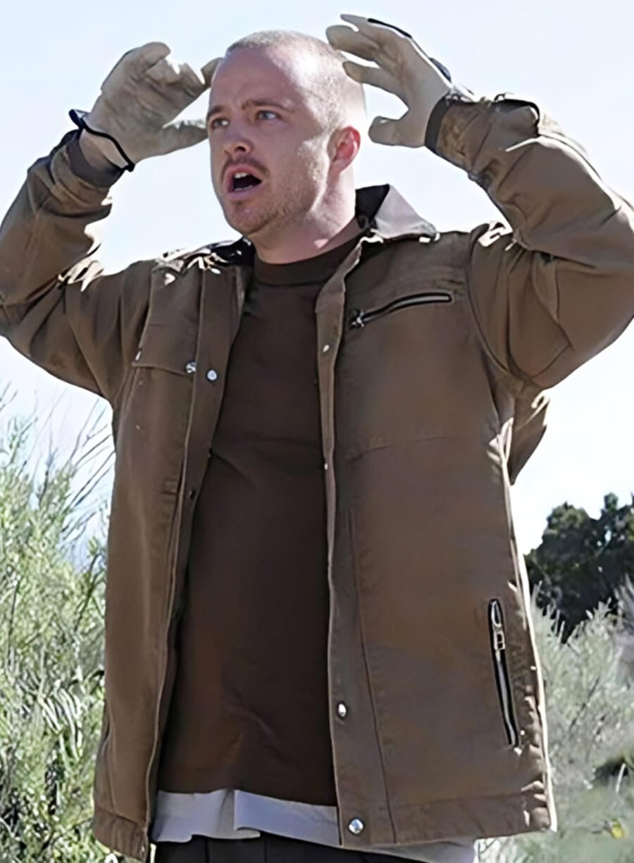Harpoon Jesse Pinkman Inspired Brown Cotton Fabric Cotton Jacket - Breaking Bad Style