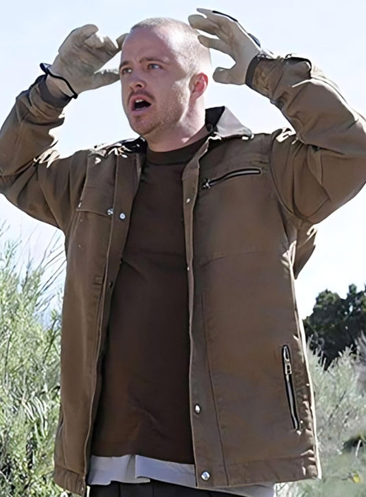Harpoon Jesse Pinkman Inspired Brown Cotton Fabric Cotton Jacket - Breaking Bad Style