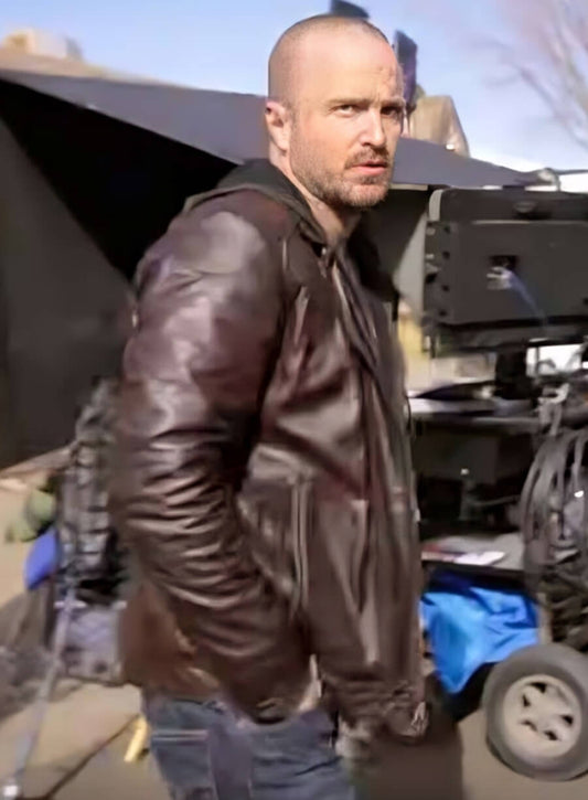 Harpoon Jesse Pinkman Inspired Maroonish Brown Real Leather Leather Jacket - El Camino A Breaking Bad Style