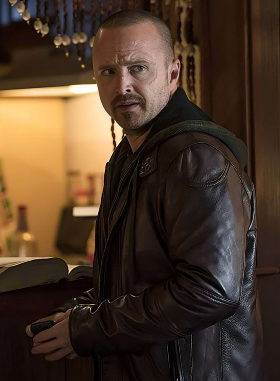 Harpoon Jesse Pinkman Inspired Maroonish Brown Real Leather Leather Jacket - El Camino A Breaking Bad Style
