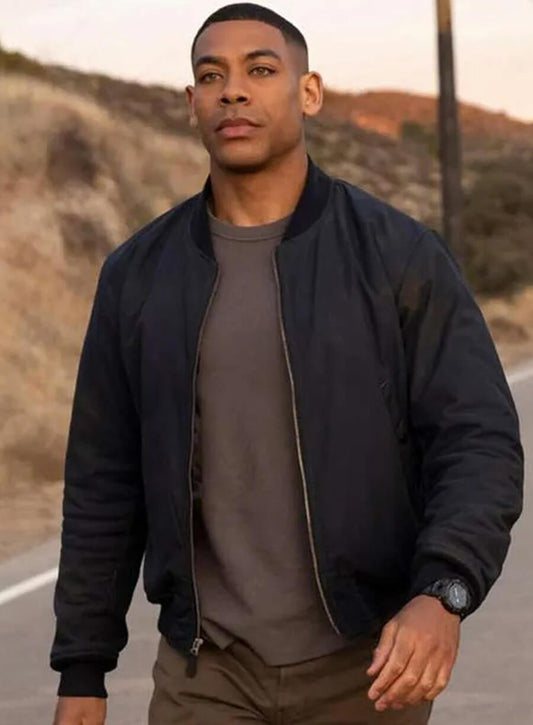 Harpoon John Stewart Inspired Black Bomber Jacket - Lanterns Style