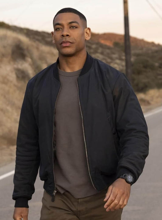 Harpoon John Stewart Inspired Black Bomber Jacket - Lanterns Style