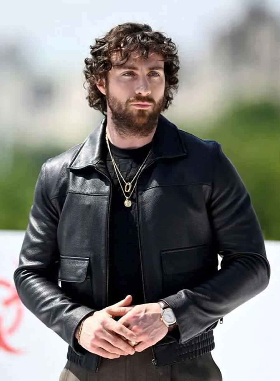 Harpoon Jamie Inspired Black Leather Jacket - 28 Years Later Style