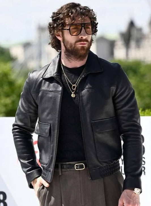 Harpoon Jamie Inspired Black Leather Jacket - 28 Years Later Style