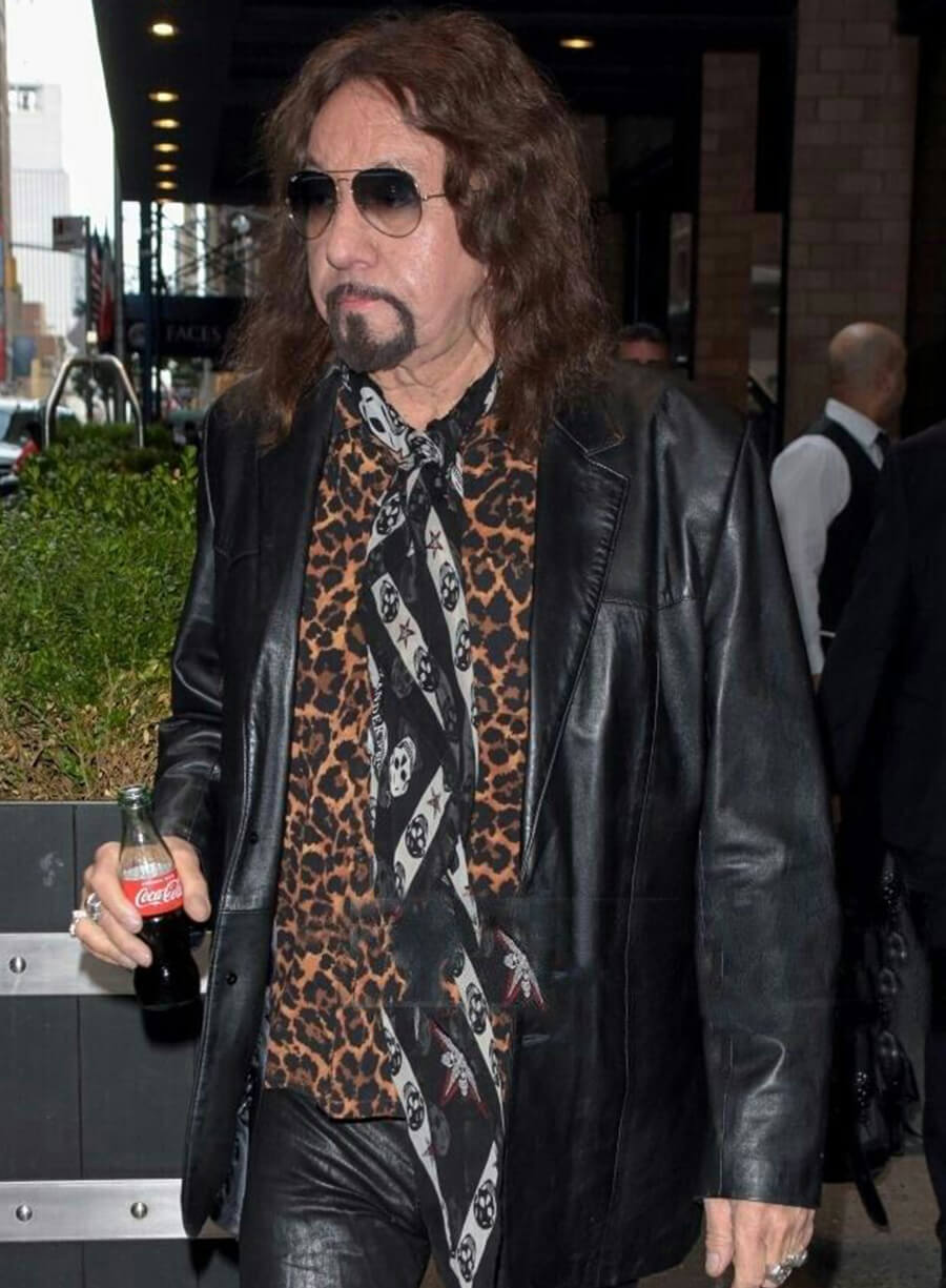 Harpoon Ace Frehley Blazer Inspired Black Real Leather Leather Jacket