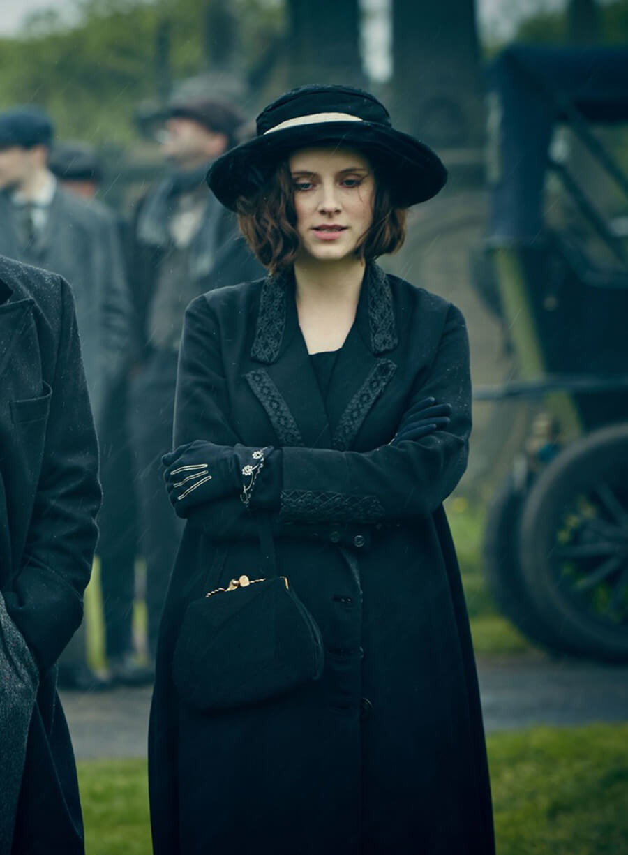 Harpoon Ada Shelby Inspired Black Coat - Peaky Blinders Style