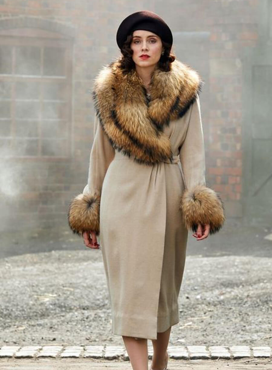 Harpoon Ada Shelby Inspired Cream Coat - Peaky Blinders S05 Style