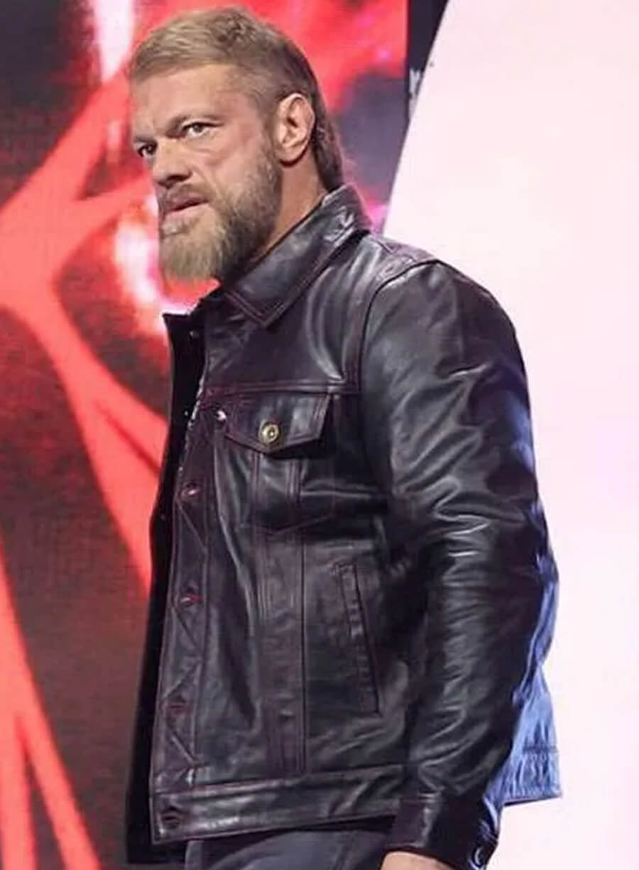Harpoon Adam Copeland AEW Collision Inspired Black Leather Jacket