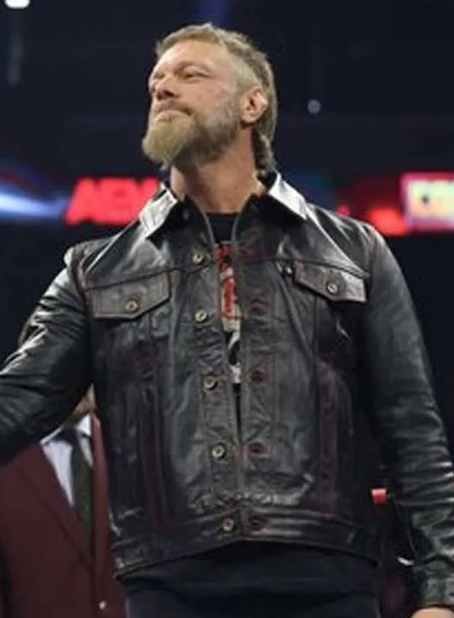 Harpoon Adam Copeland AEW Collision Inspired Black Leather Jacket
