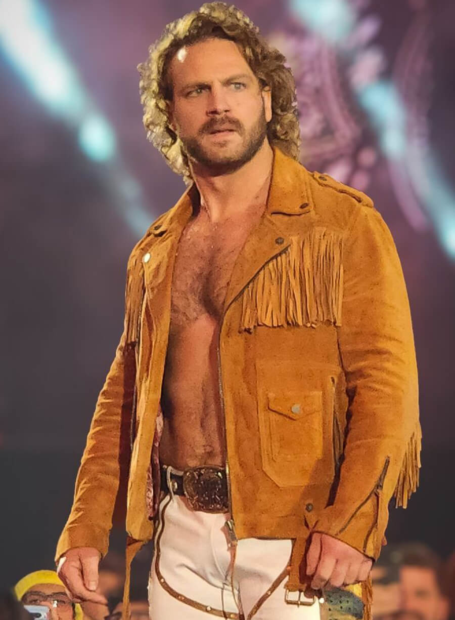 Harpoon Adam Page Hangman Fringe Inspired Brown Suede Leather Leather Jacket