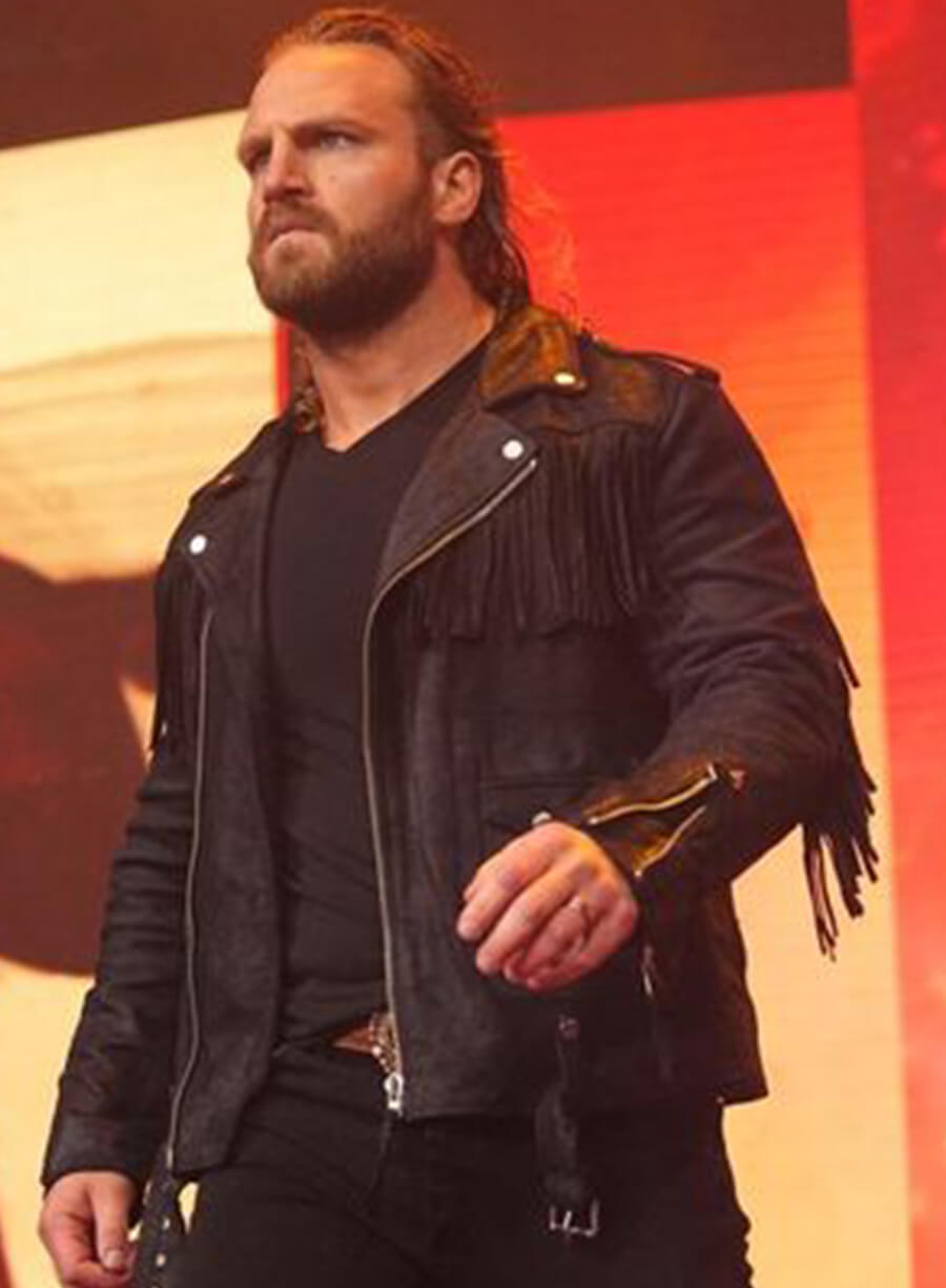 Harpoon Adam Page Hangman Suede Fringe Inspired Black Suede Leather Leather Jacket