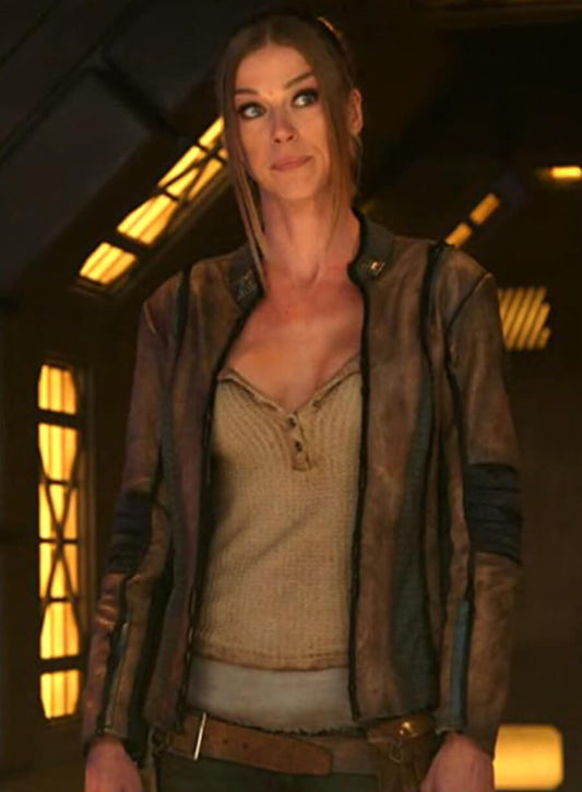 Harpoon Kelly Grayson Inspired Brown Leather Jacket - The Orville Style