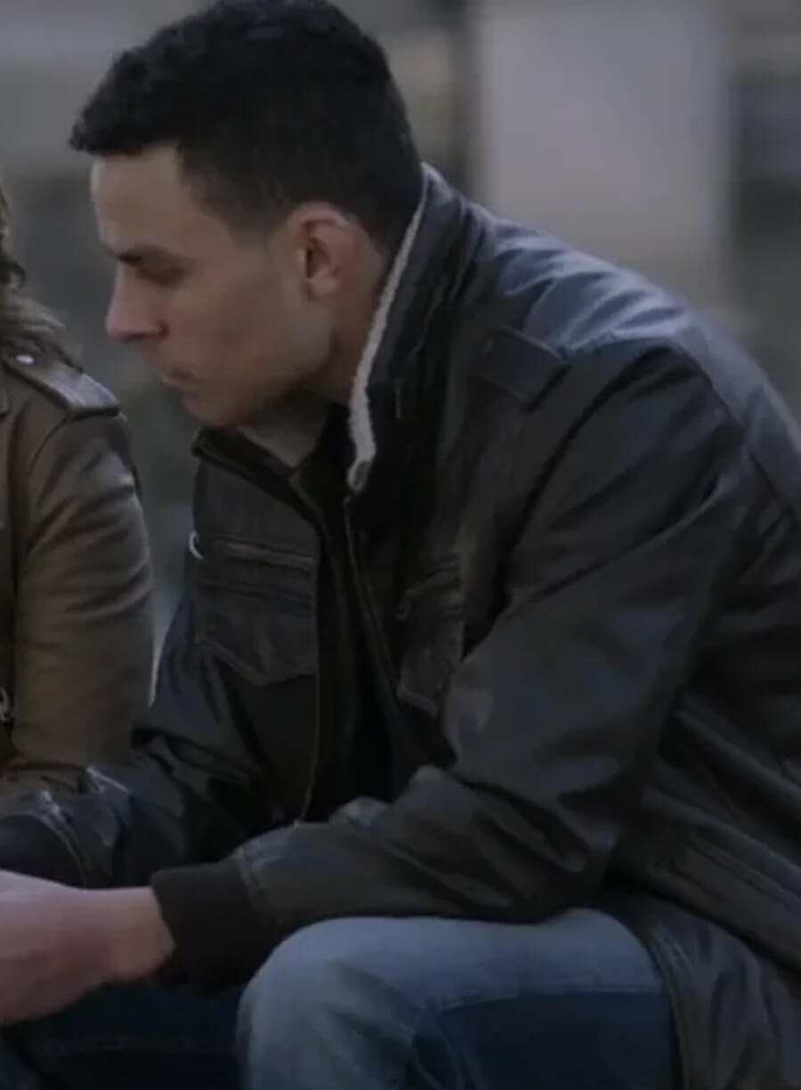 Harpoon Agent Angel Young Inspired Black Leather Jacket - Power Book II: Ghost Style