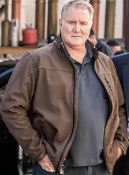 Harpoon Agent Phil Kaminski Inspired Brown Leather Jacket - S.W.A.T. Tv Series Style