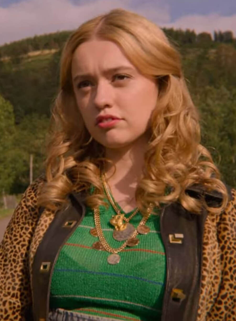 Harpoon Aimee Lou Wood Inspired Leopard Printed Fabric Leather Jacket - Sex Education S02 Style