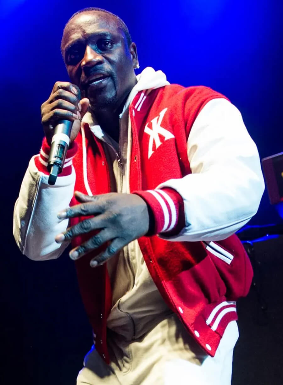 Harpoon Akon and Inspired Red &White Varsity Jacket