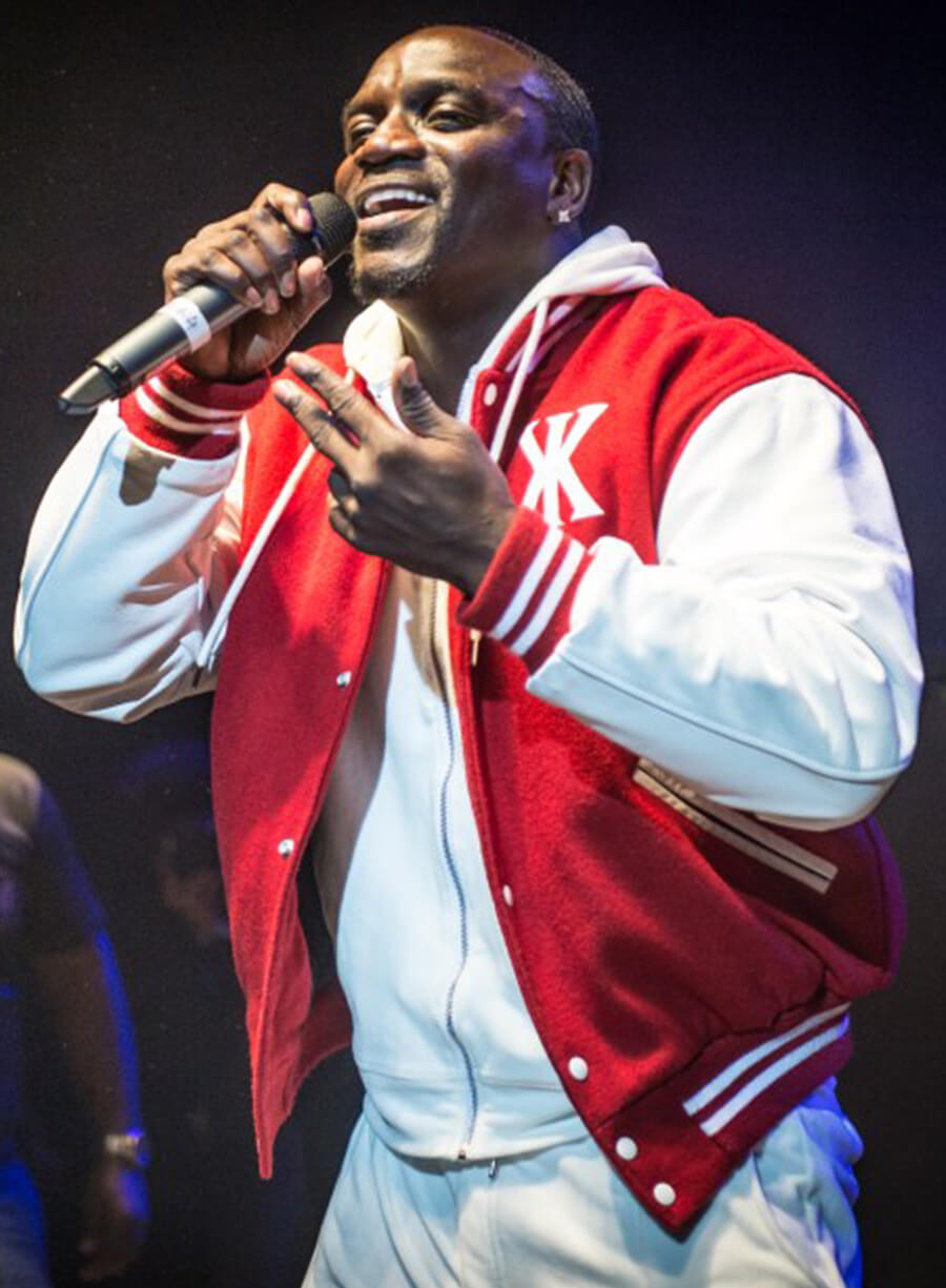 Harpoon Akon and Inspired Red &White Varsity Jacket