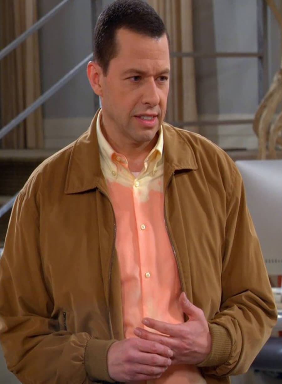 Harpoon Alan Harper Inspired Brown Leather Jacket - Two and a Half Men Style