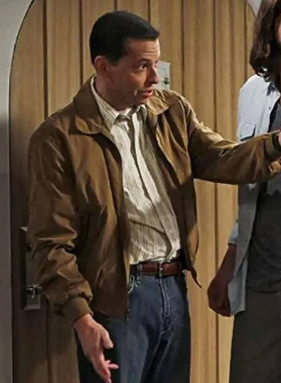 Harpoon Alan Harper Inspired Brown Leather Jacket - Two and a Half Men Style