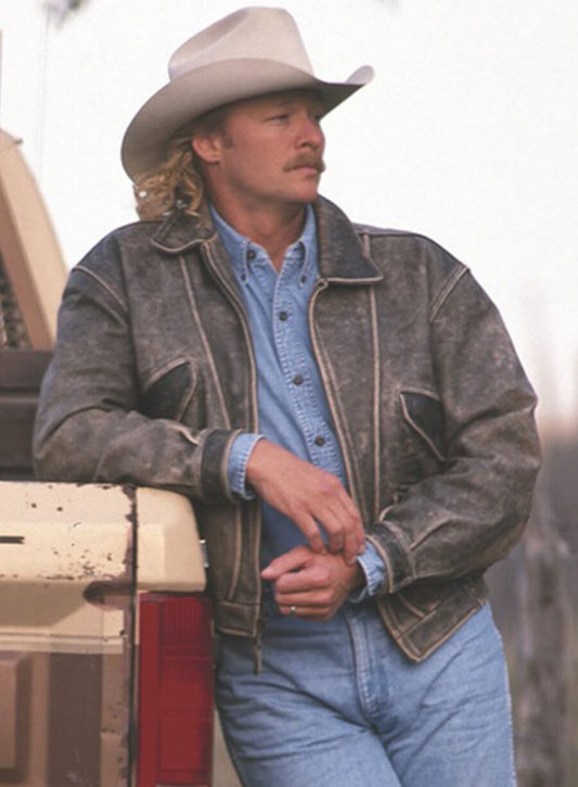 Harpoon Alan Jackson Inspired Brown Leather Jacket